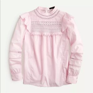 NWT J Crew Women’s Long Sleeve Crocheted Lace Ruffle Top